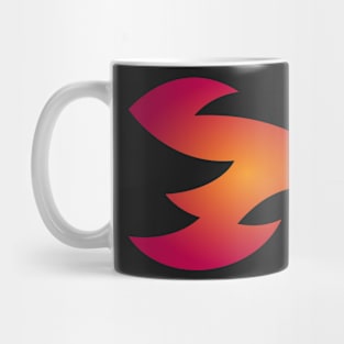 Cranberry Orange Abstract Flying Fire Dragon Design Mug